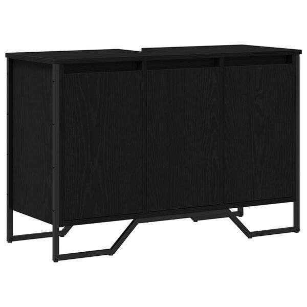 vidaXL Kabinet pod umývadlo Iný s úložiskom Čierny dub 91 x 35 x 60 cm
