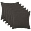 vidaXL Poťah na podložku 6 pcs HEERLEN Tmavosiv&aacute; 30 x 30 cm Boucl&eacute;