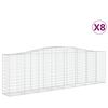 vidaXL Obl&uacute;kov&eacute; gabionov&eacute; ko&scaron;e 8 ks 400x50x120/140 cm pozink. železo
