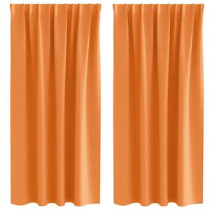 vidaXL Z&aacute;clony na zatemnenie s kr&uacute;žkami 2 pcs Oranžov&aacute; 175 x 140 cm