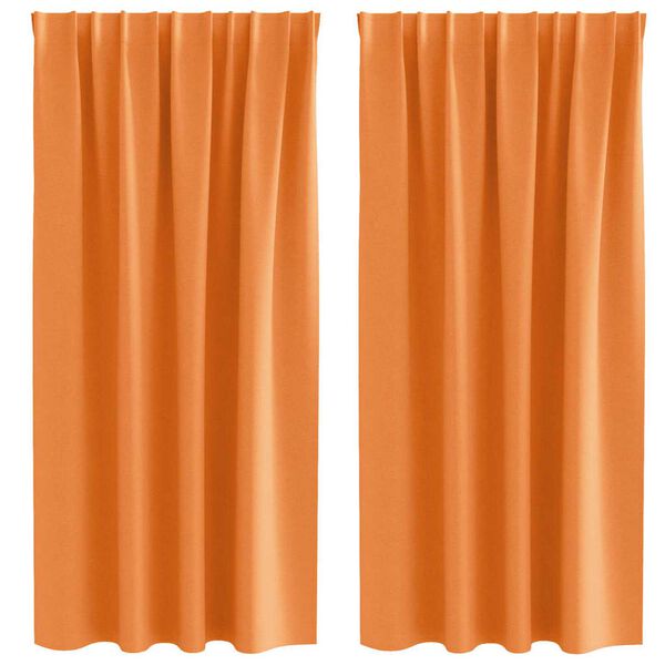 vidaXL Z&aacute;clony na zatemnenie s kr&uacute;žkami 2 pcs Oranžov&aacute; 175 x 140 cm