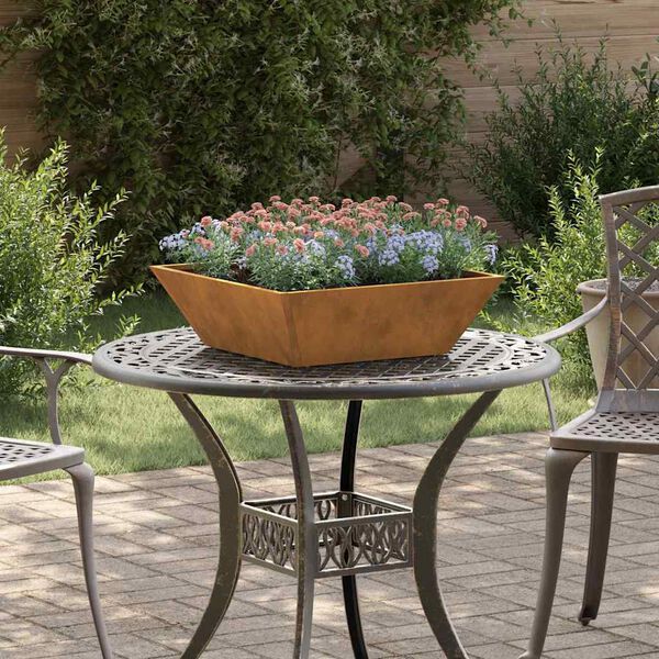 vidaXL Z&aacute;hradn&yacute; kvetin&aacute;č Hrdzav&yacute; 50 x 50 x 15 cm