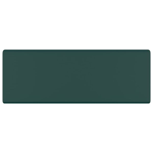 vidaXL Luxusn&eacute; um&yacute;vadlo, prepad, matn&eacute; tmavozelen&eacute; 41x41 cm, keramika