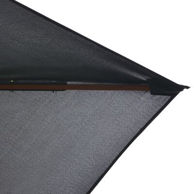 vidaXL Vonkajší slnečník s drevenou tyčou 200x300 cm, antracitový