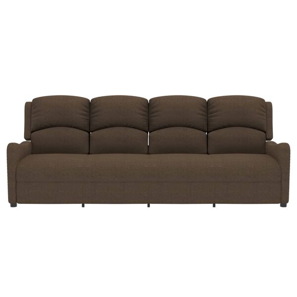 vidaXL 4-miestne sklápacie masážne kreslo, hnedé, látka