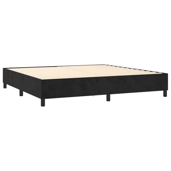 vidaXL Posteľn&yacute; r&aacute;m boxspring s matracom čierny 200x200 cm zamat