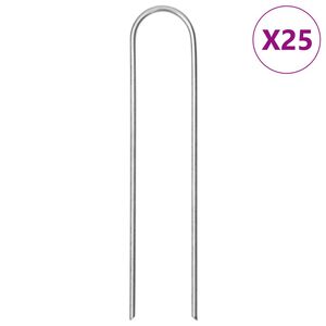 vidaXL Stanov&eacute; kol&iacute;ky v U tvare 25 ks 15x3,5 cm pozinkovan&aacute; oceľ