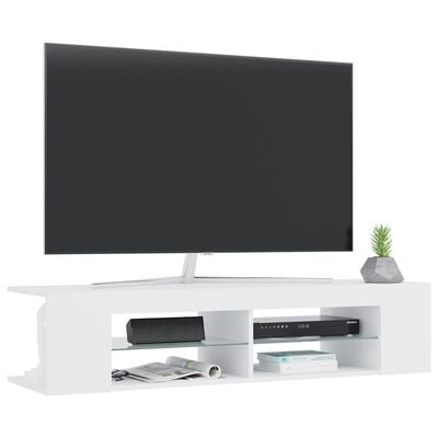 vidaXL TV skrinka s LED svetlami biela 135x39x30 cm