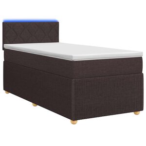 vidaXL Posteľ boxspring s matracom Tmavohned&aacute; 80 x 200 cm L&aacute;tka