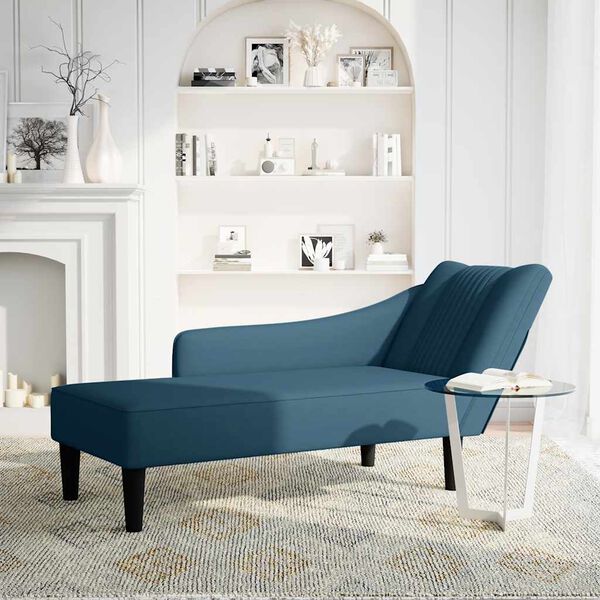 vidaXL Chaise Lounge s pravou lakťovou opierkou Blue Velvet