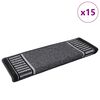vidaXL Samolepiace schodov&eacute; rohože 15 pcs Antracit 65 x 21 x 4 cm