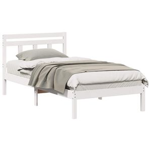 vidaXL R&aacute;m postele Biela 80 x 200 cm Mas&iacute;vne borovicov&eacute; drevo