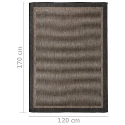 vidaXL Vonkajší koberec s plochým tkaním 120x170 cm tmavohnedý