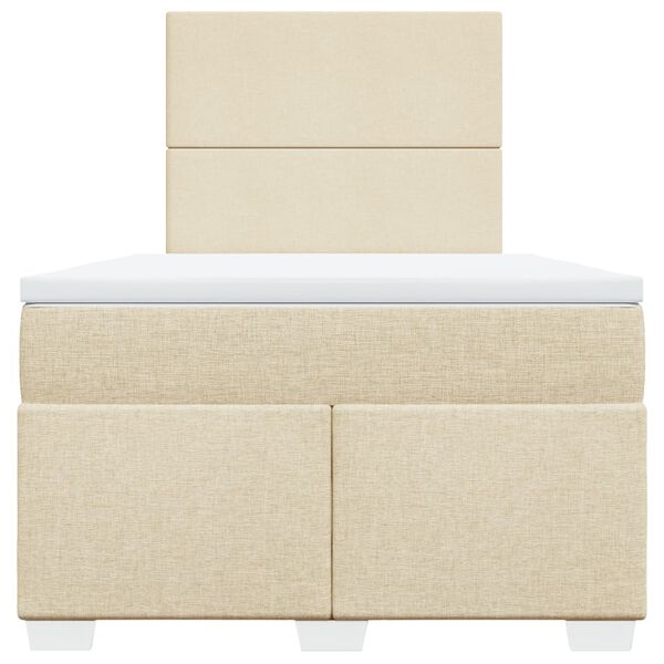 vidaXL Boxspring posteľ s matracom kr&eacute;mov&aacute; 120x190 cm l&aacute;tka