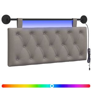vidaXL Z&aacute;vesn&eacute; čelo postele S LED svetlom Sivohned&aacute; L&aacute;tka