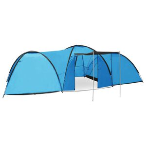 vidaXL Kempingový iglu stan 650x240x190 cm pre 8 osôb, modrý