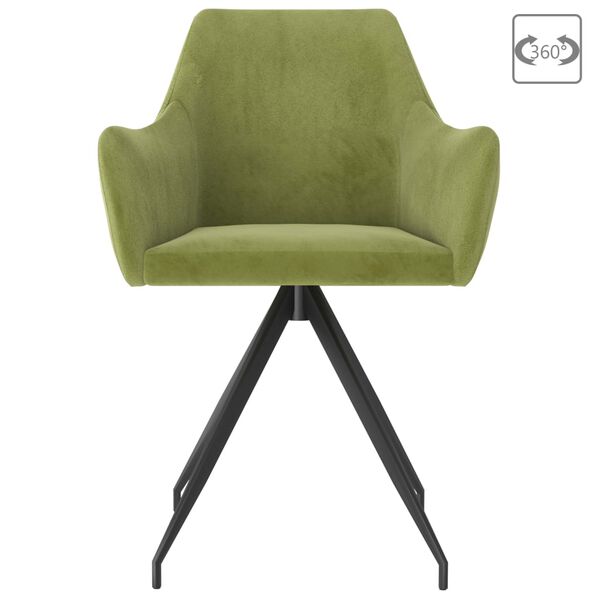 vidaXL Jedálenské stoličky 2 ks bledozelené zamat