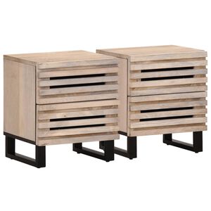 vidaXL Nočn&eacute; stol&iacute;ky 2 ks 40x34x46 cm mas&iacute;vne bielen&eacute; mango