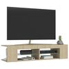 vidaXL TV skrinka s LED svetlami dub sonoma 135x39x30 cm