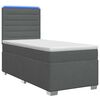 vidaXL Posteľ s boxspringom a matracom a LED Tmavosiv&aacute; 90 x 190 cm