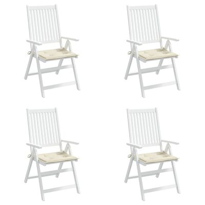 vidaXL Podložky na záhradné stoličky 4 ks, krémové 50x50x3 cm