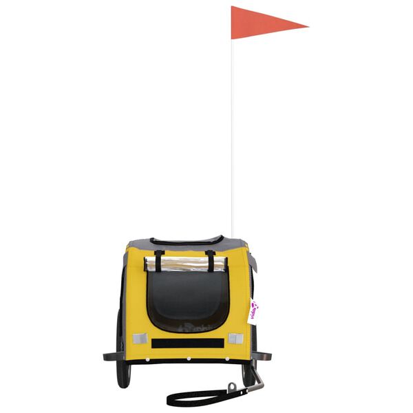 vidaXL Cyklovozík pre zvieratá, žtlo sivý, oxfordská látka, železo