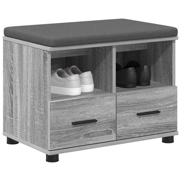 vidaXL Predsieňov&aacute; lavica s vank&uacute;&scaron;om Siv&yacute; Sonoma 60 x 38 x 46 cm