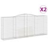 vidaXL Obl&uacute;kov&eacute; gabi&oacute;nov&eacute; ko&scaron;e 2ks 400x50x160/180cm pozinkovan&eacute; železo