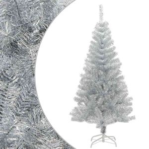 vidaXL Umel&yacute; vianočn&yacute; stromček so stojanom, strieborn&yacute; 150 cm, PET