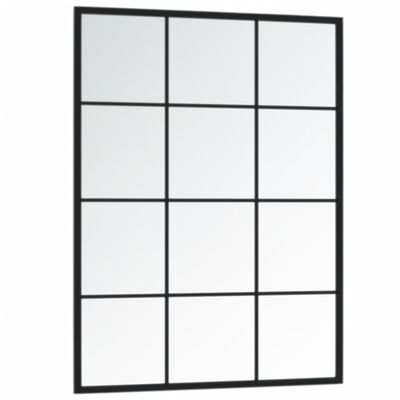 vidaXL Nástenné zrkadlo, čierne 80x60 cm, kov