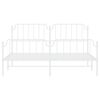 vidaXL Kovový rám postele s predným a zadným čelom biely 180x200 cm