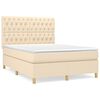 vidaXL Boxspring posteľ s matracom kr&eacute;mov&yacute; 140x190 cm l&aacute;tka