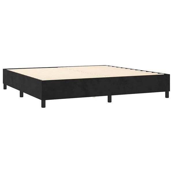 vidaXL Posteľn&yacute; r&aacute;m boxspring s matracom čierny 200x200 cm zamat