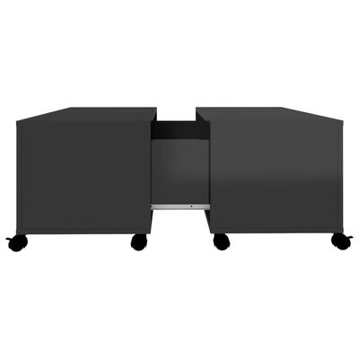 vidaXL Konferenčný stolík lesklý čierny 75x75x38 cm drevotrieska