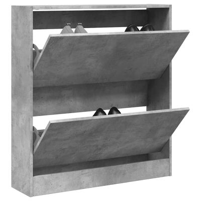 vidaXL Botník betónovo sivý 80x21x87,5 cm kompozitné drevo