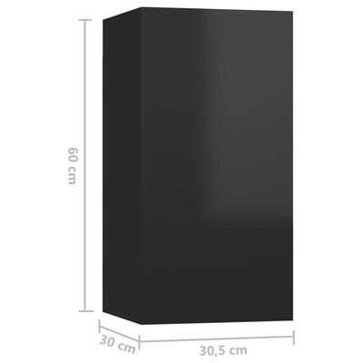 vidaXL TV skrinka, lesklá čierna 30,5x30x60 cm, kompozitné drevo