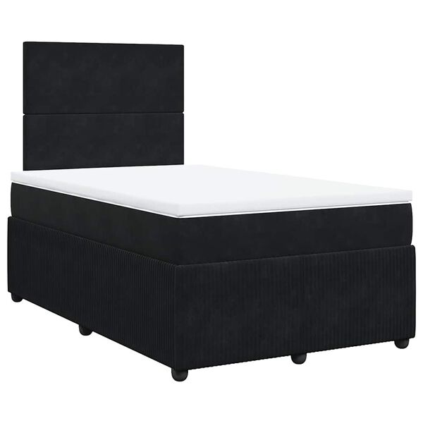 vidaXL Boxspring posteľ s matracom čierna 120x190 cm zamat