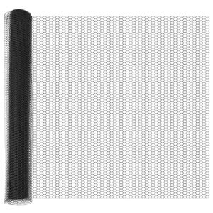 vidaXL Hexagon&aacute;lny plot s stĺpom 25 x 1,4 m PVC potiahnut&aacute; oceľ Siv&aacute;