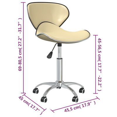 vidaXL Otočné jedálenské stoličky 2 ks krémové umelá koža