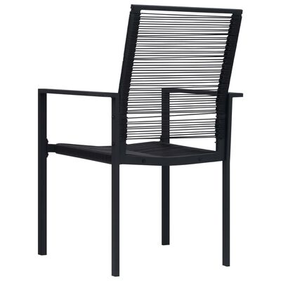 vidaXL Záhradné stoličky 4 ks čierne PVC ratan