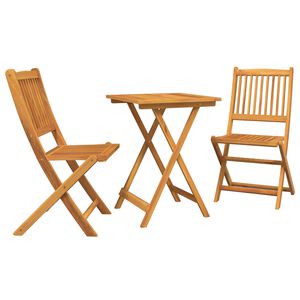 vidaXL Záhradný bistro set 3 pcs Hnedá akáciový masív