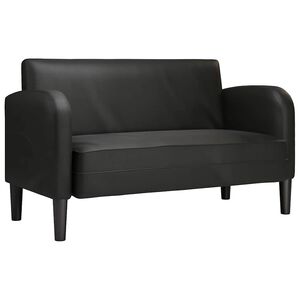 vidaXL Loveseat Sofa Black 110 cm Umel&aacute; koža