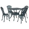vidaXL S&uacute;prava z&aacute;hradn&yacute;ch stolov 5 ks Zelen&aacute; Liate hlin&iacute;k