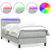 vidaXL Box Spring Posteľ s matracom a LED Svetlosiv&aacute; 100x220 cm Zamat