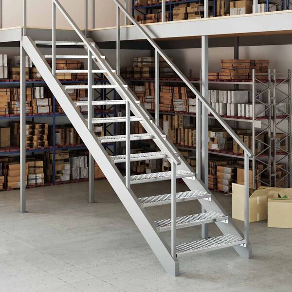 vidaXL Mriežkov&yacute; schod&iacute;k 80x24x7 cm pozinkovan&aacute; oceľ