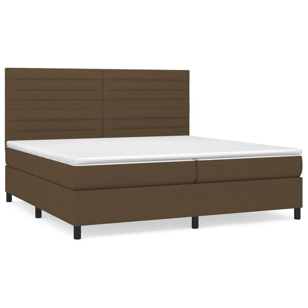 vidaXL Boxspring posteľ s matracom tmavohned&aacute; 200x200 cm l&aacute;tka