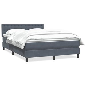 vidaXL Posteľn&yacute; r&aacute;m boxspring s matracom tmavosiv&yacute; 140x220 cm zamat
