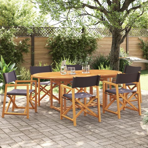 vidaXL 6 kusov Skladacie z&aacute;hradn&eacute; stoličky tmavosiv&eacute; l&aacute;tka