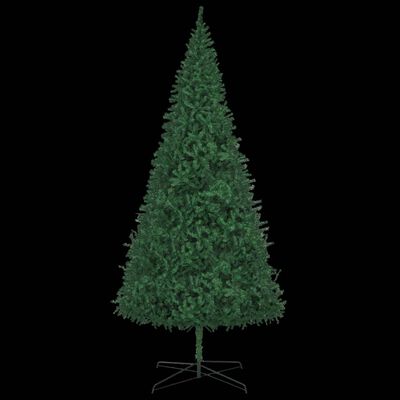 vidaXL Osvetlený umelý vianočný stromček s guľami, LED 400 cm, zelený