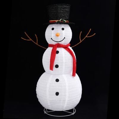 vidaXL Dekoratívny vianočný snehuliak LED luxusná látka 120 cm